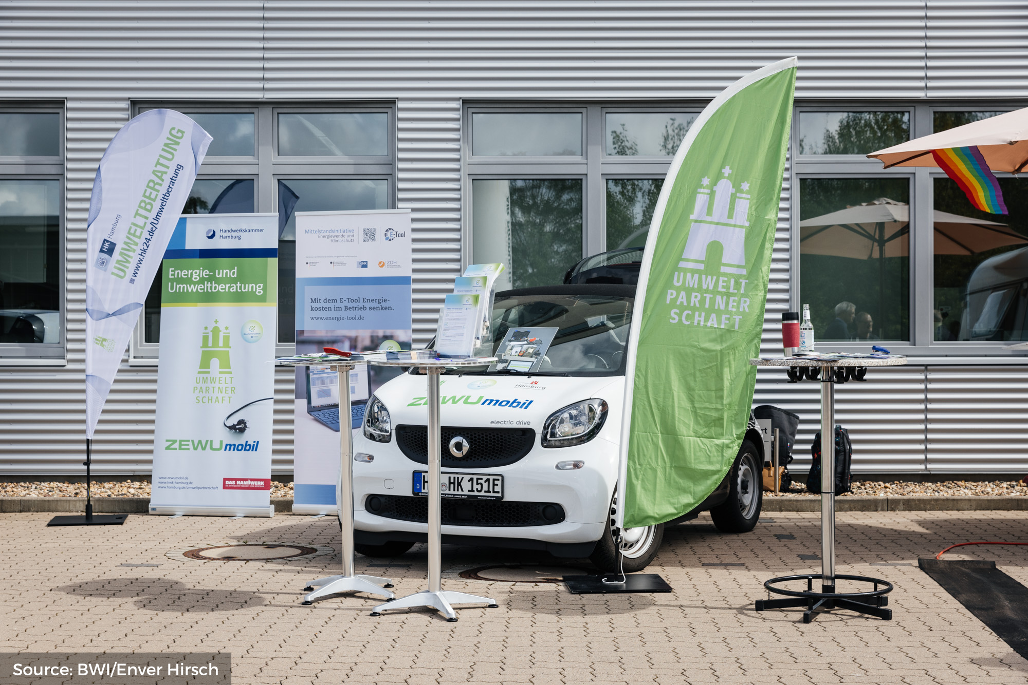 The electric smart car of Umweltpartnershaft Hamburg